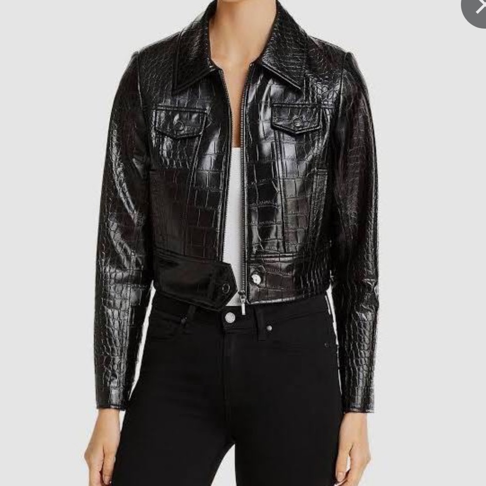 Elie Tahari Jagger Croc Jacket